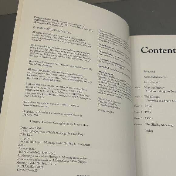 Mustang 1964 1/2 -1966 Collector's Originality Guide Book Softcover - Picture 3 of 9